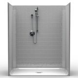 60" x 33" single piece roll in shower
